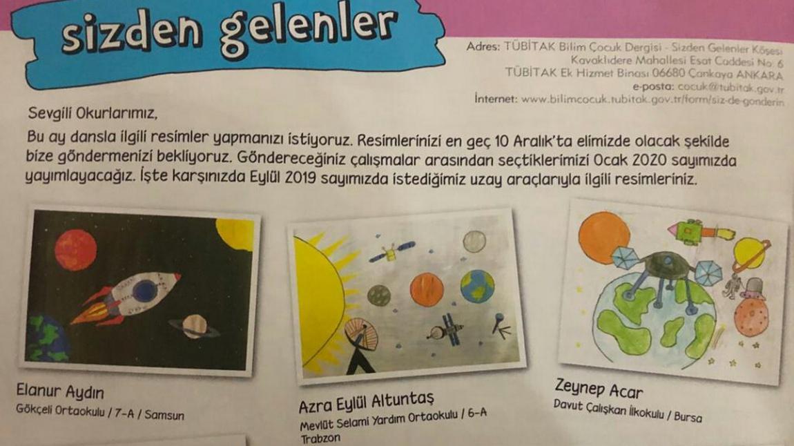 TÜBİTAK Bilim Çocuk Dergisi'nde Elanur AYDIN'ın Resmi Yayımlandı